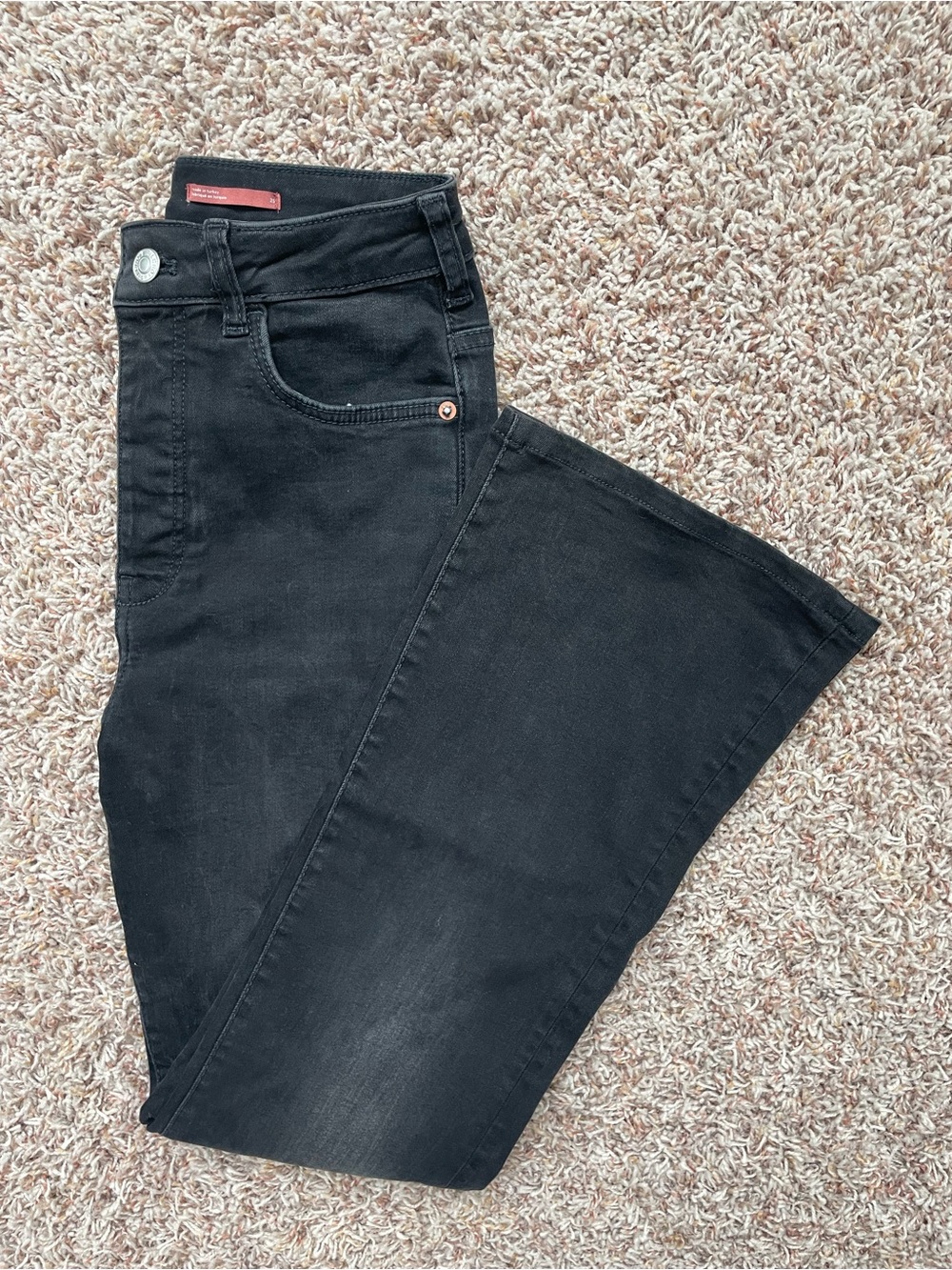 Anthropology Pilcro Black Sassy Fall Bootcut Flare Denim Jeans Women Size 25